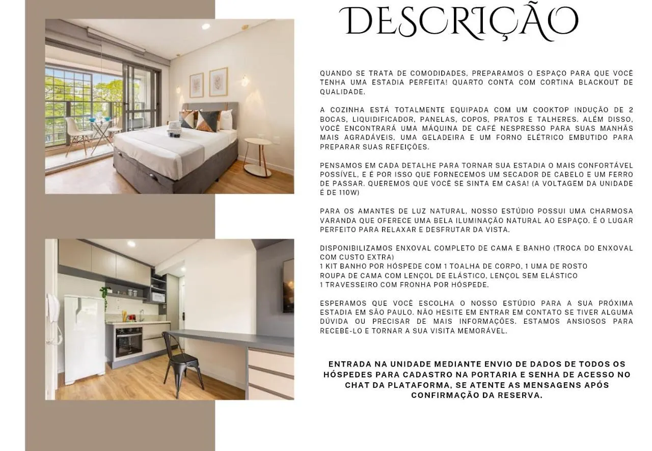 Easy Star - Lindo Studio Na M Elhor Localizacao Do Brooklin!- Zr01H Sao Paulo Apartment